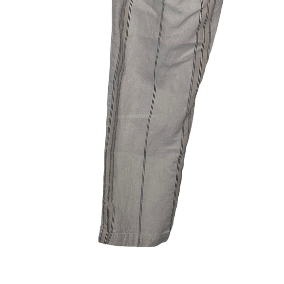 Anthropologie Women Pants Striped Linen Pull On Pockets Tassel Tie Boho Beige XS - Picture 8 of 11